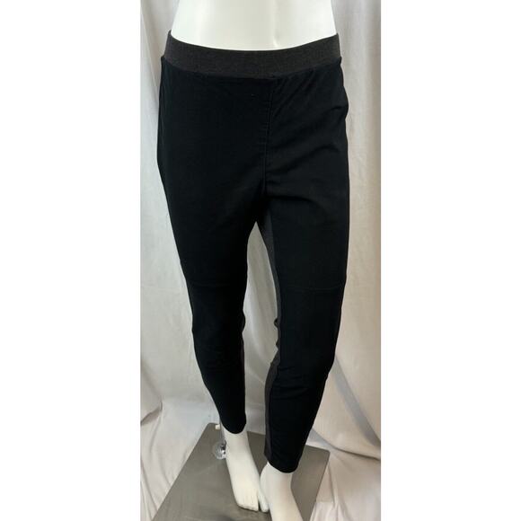 Lou & Grey Two-Toned Stretch Leggings Black Gray L academia 65-33 - Picture 1 of 15